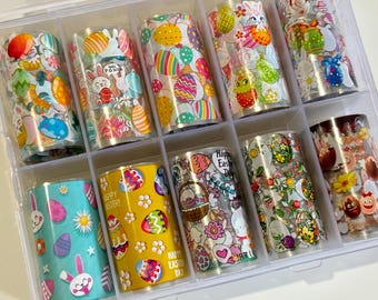 Easter Nail Foil Transfer Doos met 10 rollen (item #10)