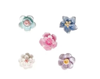 50pcs lot 3D Pearly Rasin Nail Flower Colorful Cute Charms Mixed Designs Nail Art Decoration Jewelry Accessories