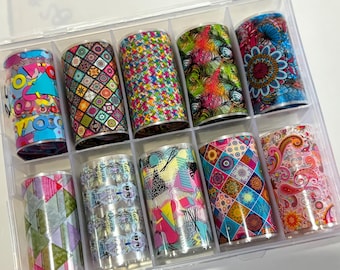 Nagelfolietransferdoos met 10 rollen (item 28) 5 en 1 gratis!