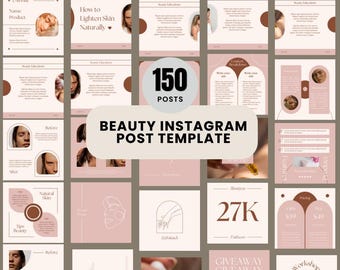Beauty Instagram Post Templates: Salon & Influencer Marketing (Canva Editable)