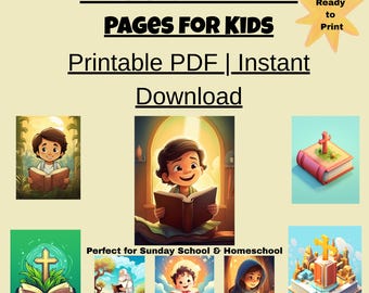 Bible Coloring Book for Kids: 120 Christian Printable Pages (PDF Download)