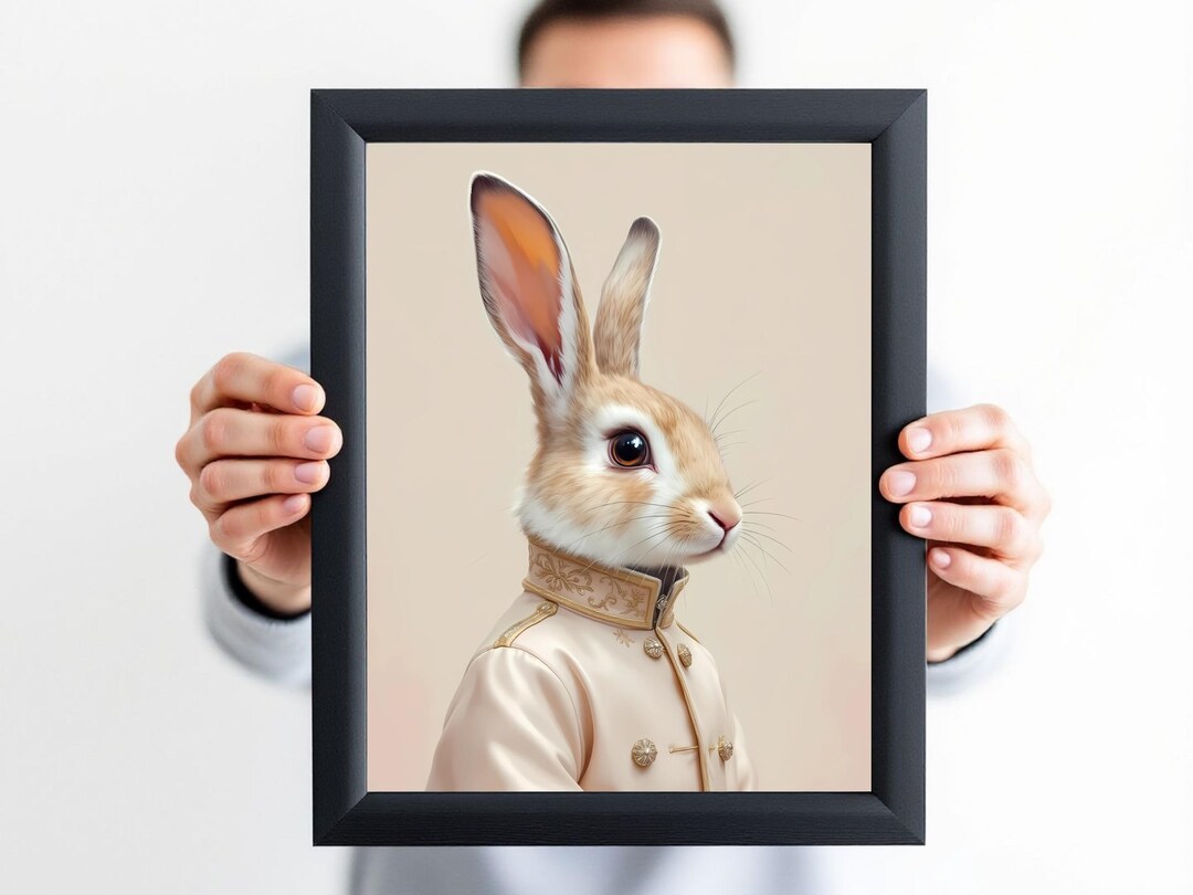 The Young Rabbit Heir – Elegant Woodland Nursery Animal Portrait ...
