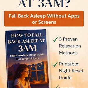 Wake Up at 3AM? Sleep Reset Guide for Women – Night Anxiety Relief Printable PDF – Fall Back Asleep Naturally