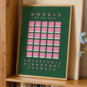 Wordle on the Wall Emerald Green (Digital Print Only) - Cool Interactive Decor - Playable Wall Art - Airbnb or Gameroom Poster