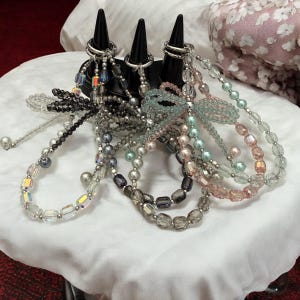 Twinkle Bow Beaded Phone/Purse Charms – Fairycore Aesthetic | Y2K Crystal Charm Straps | Elegant Beaded Keychains & Bag Accessories