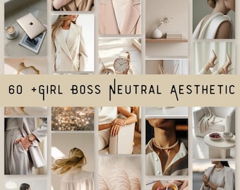Girl Boss Neutral Faceless Stock Photo Aesthetic Girl Boss Instagram Reels Faceless Digital Marketing Neutral, Neutral Editorial Stock Image