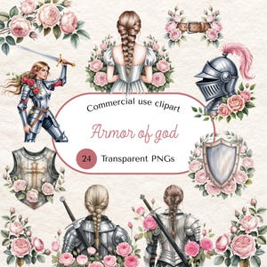 Armor of God Clipart, Full Armor of God, Christian Girls png, Christian Warrior, Ephesians, Female Warrior PNG, Prayer Board Clipart