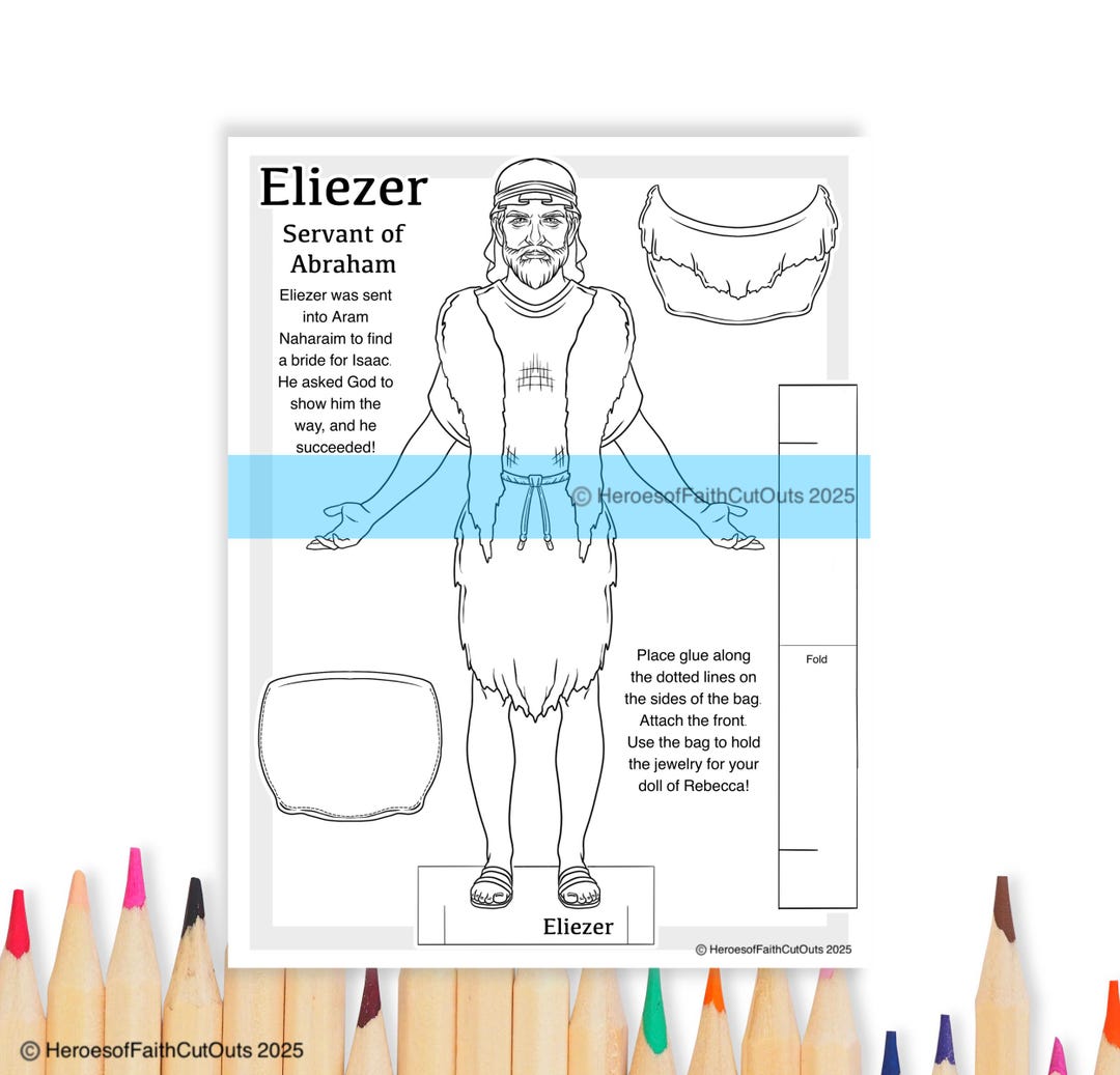 Eliezer's Journey Paper Doll Printable, Coloring Page, Genesis, Sunday ...