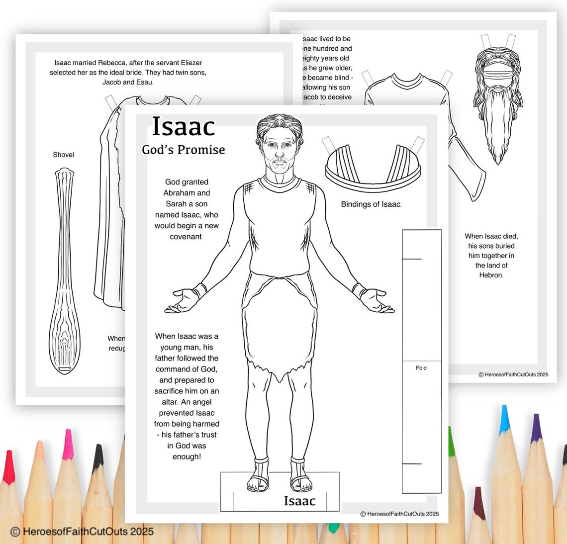 Isaac Paper Doll Coloring Page, Old Testament Printable, Scripture ...