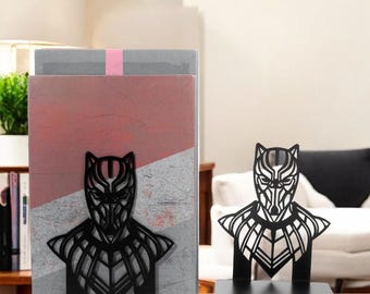 Sujetalibros metálicos de Black Panther: Soporte para cómics de superhéroes