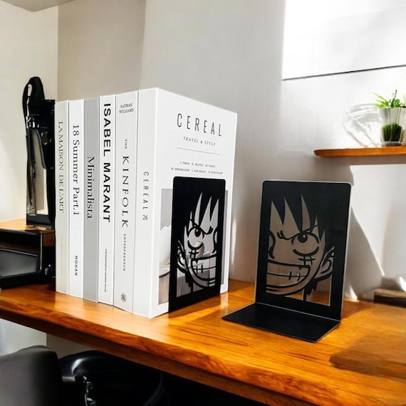 One Piece Anime Metal Bookends: Luffy, Ace & Sanji - Geeky Desk Decor