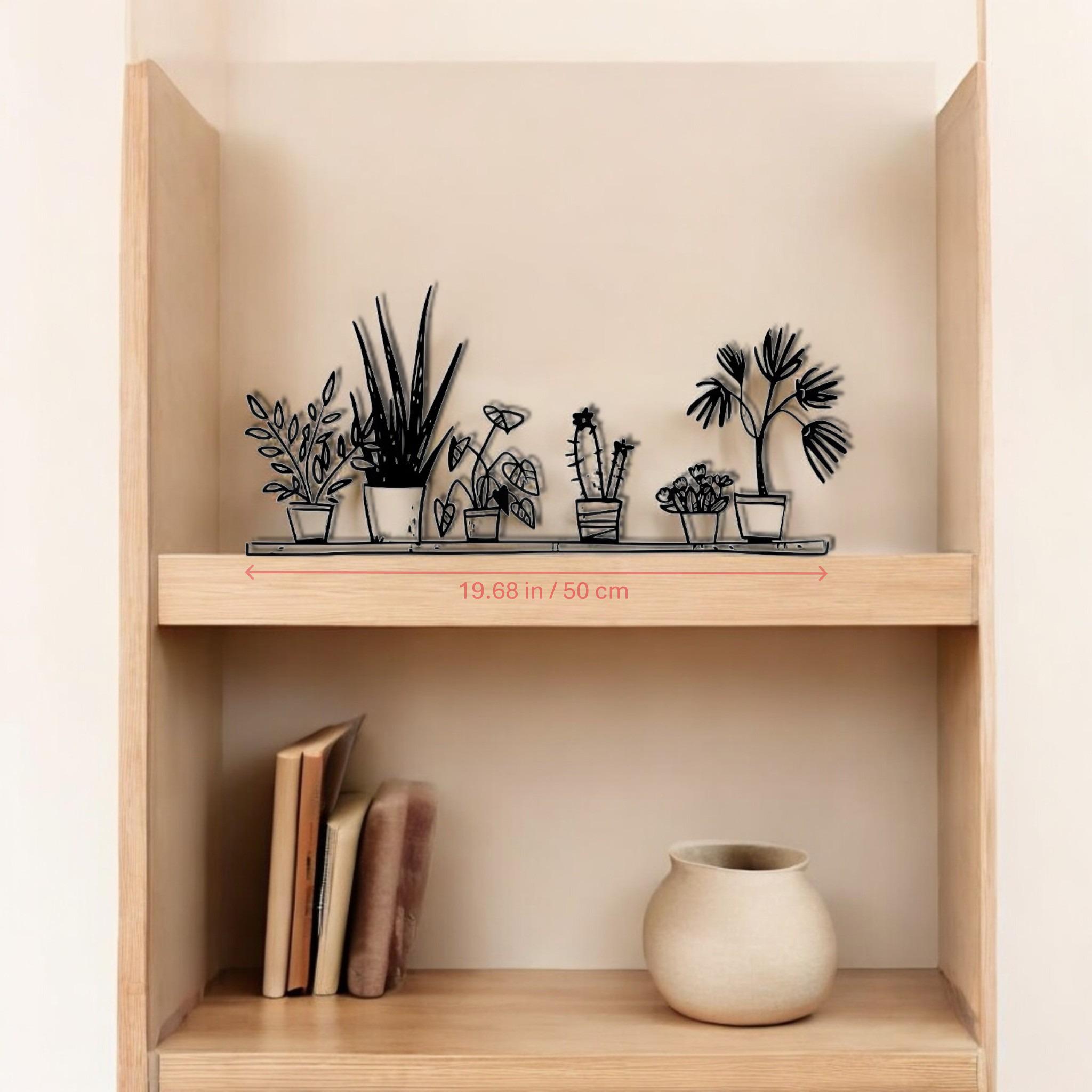 黒鉄製ハンギングプランターのウォールアート：ファームハウス風