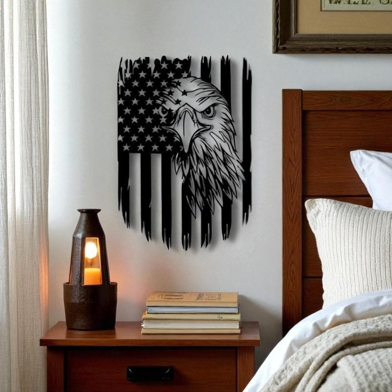 Metal American Flag Eagle Wall Art: Patriotic Home Decor - Etsy