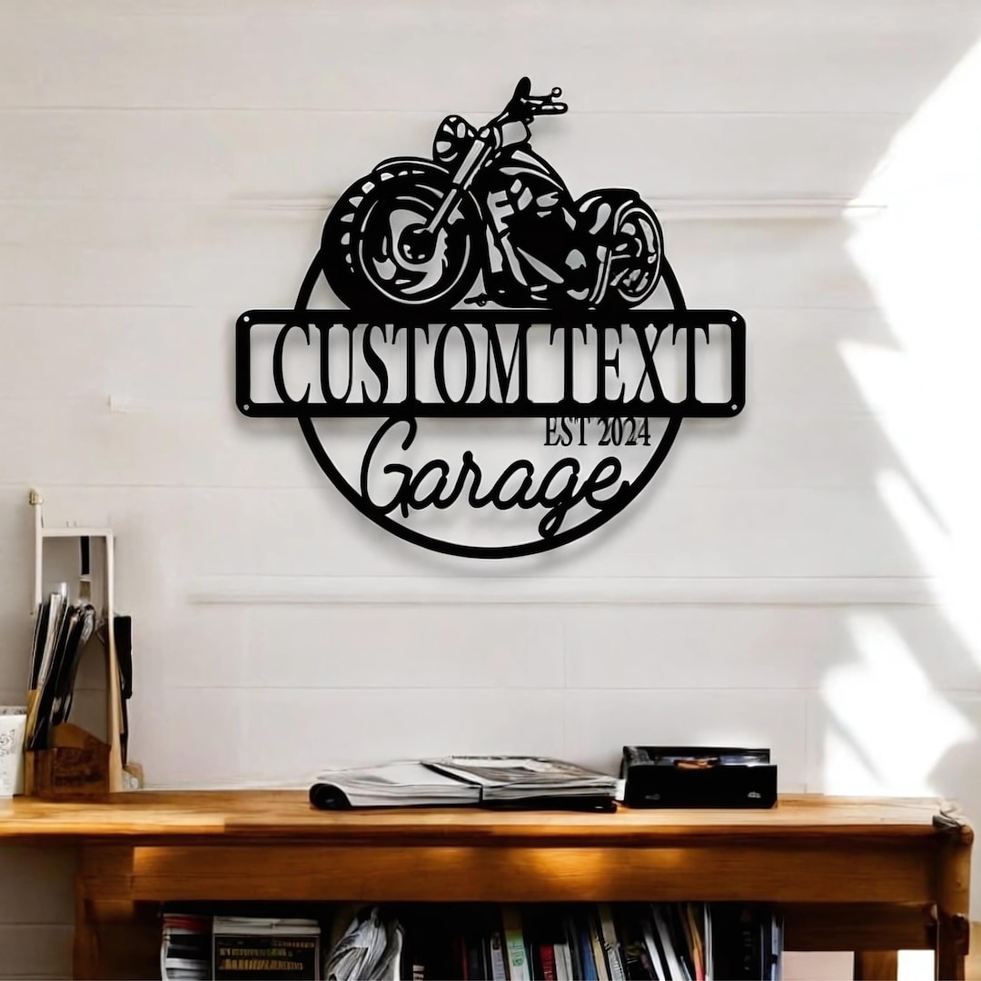 Custom Motorcycle Garage Metal Sign: Personalized Biker Decor - Etsy