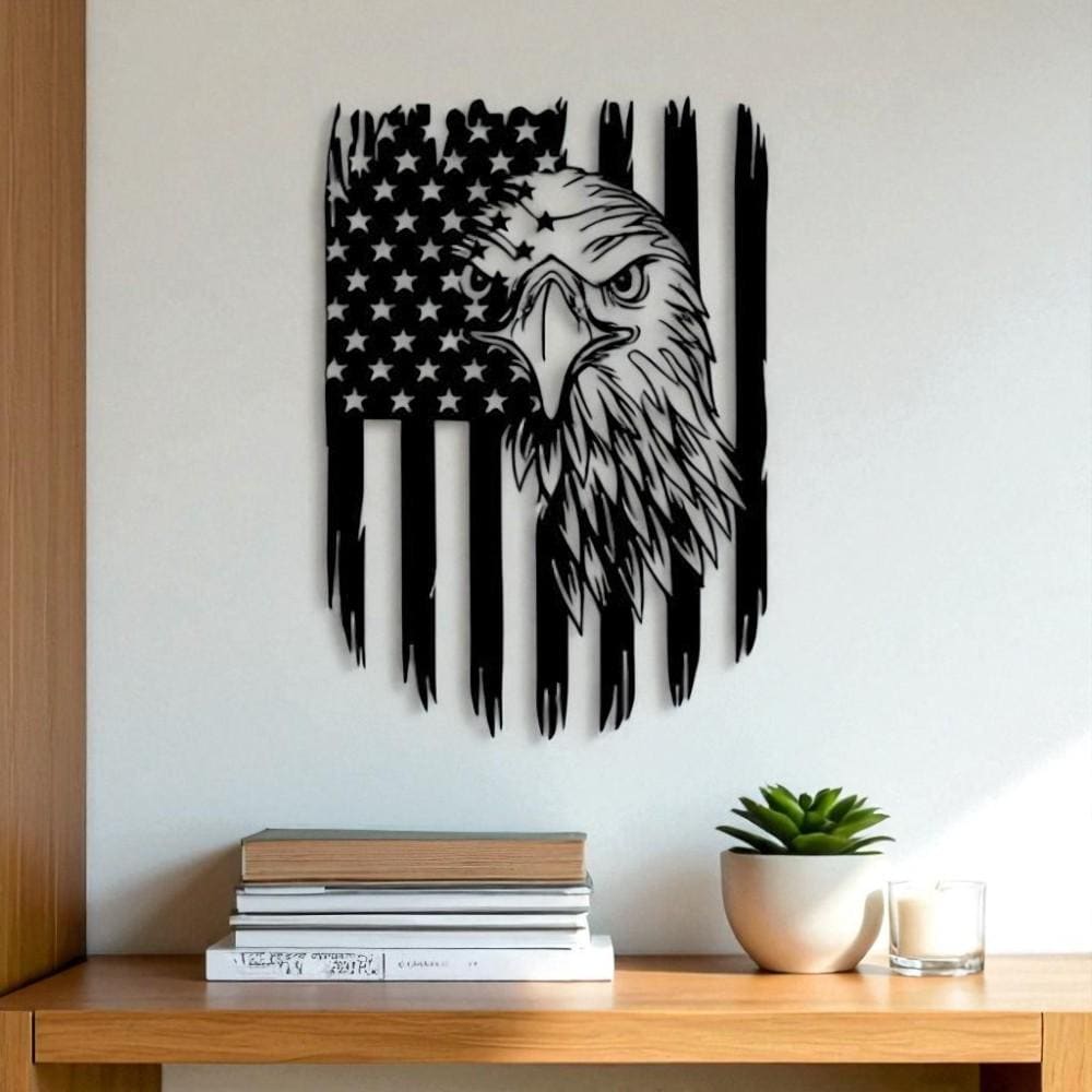 Metal American Flag Eagle Wall Art: Patriotic Home Decor - Etsy