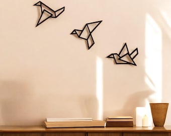 Geometric Bird Metal Wall Art - Minimalist Flock Decor - Modern Farmhouse Wall Hanging - Nature Inspired Metal Sign - Entryway & Bedroom Art