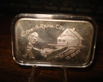 Coin-A-Rama City .999 Silver Art Bar 1 oz. Hawthorne Calif. made in 1970