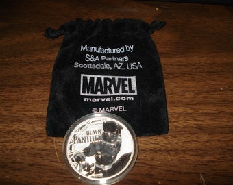 Black Panther 2018 Silver Coin 1 oz MARVEL Comics 1 Tuvalu w/ Pouch - One Ounce