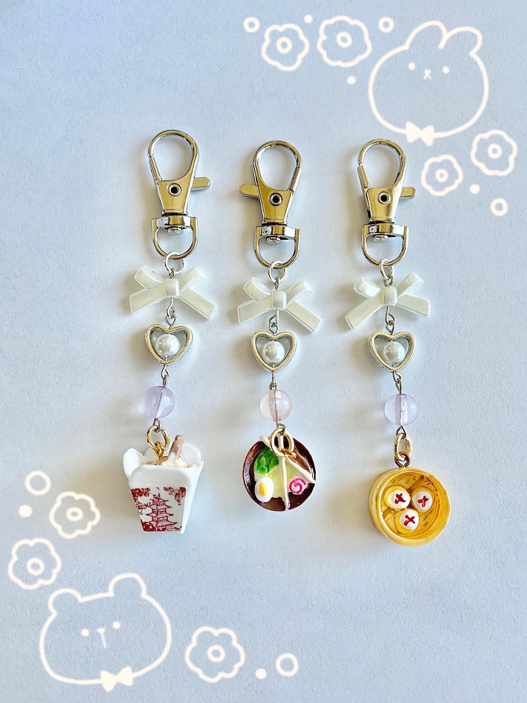 Asian Food Keychain | Cute Key Ring | Asian Snacks | Phone Charm ...