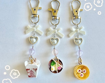 Asian Food Keychain | Cute Key Ring | Asian Snacks | Phone Charm | Beaded Keychain | Gift Ideas | Bag Charms | Bag Pendant
