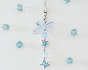 Blue Y2K Phone Charm | Coquette Phone Strap | Butterfly Phone Charm | Bag Charms | Phone Accessories | Y2K Aesthetic |Gift Idea