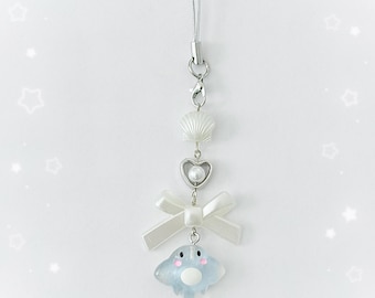 Stingray Phone Charm | Cute Phone Charm | Sea Animal Charm | Beaded Phone Charm | Kawaii Ocean Charm | Handmade | Gift Idea