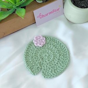 Handmade Lily Pad Coaster | Crochet Lily Pad | Crochet Coaster | Housewarming Gift | Crochet Cup Holder | Cute Home Decor | Gift Ideas