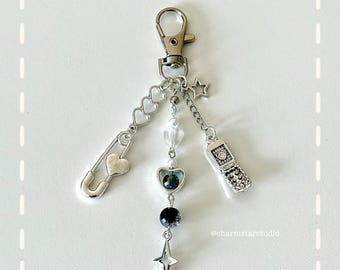 Y2K Keychain | Aesthetic Keychain | Chain Aesthetic | Bag Charm | Beaded Keychain | Gift Idea | Cute Keychain | Phone Charm | Handmade