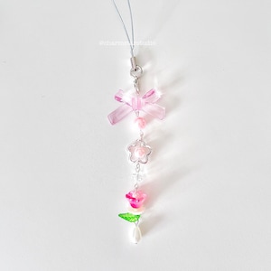 Pink Coquette Phone Charm | Cute Beaded Phone Strap | Aesthetic Phone Charm | Bag Charms | Phone Accessories | Gift Idea | Handmade