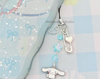 Kawaii Sanrio Phone Charm | Cinnamoroll Phone Charm | Cute Keychain | Handmade | Charm for Phone Case/Purse/Bag | Gift for Sanrio Lovers