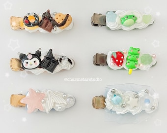Cute Decoden Hair Clips | Kawaii Hair Clips | Hair Accessories | Cute Handmade Hair Clips | Aesthetic Hair Clips | Gift Idea