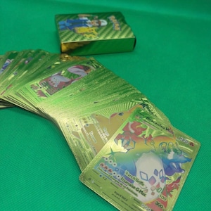 Paquet de 54 cartes Pokémon Gold ( en or ) Créations de Fans