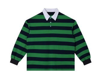 Gestreept poloshirt met kleurvlakken - Streetwear uniseks