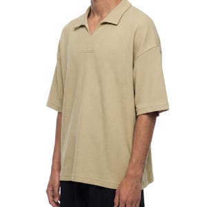 Unisex Waffle Boxy Polo Shirt image 10