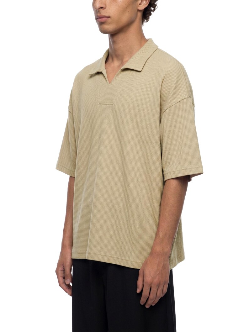Unisex Waffle Boxy Polo Shirt image 10