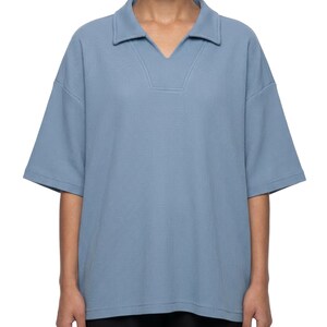 Unisex Waffle Boxy Polo Shirt image 14