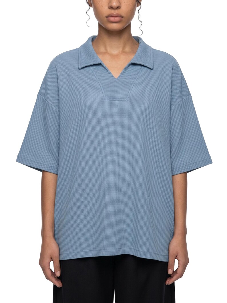 Unisex Waffle Boxy Polo Shirt image 14