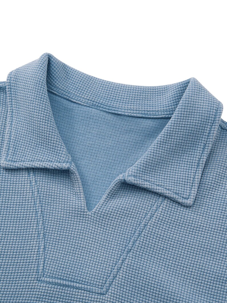 Unisex Waffle Boxy Polo Shirt image 19