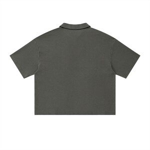 Unisex Waffle Boxy Polo Shirt image 8