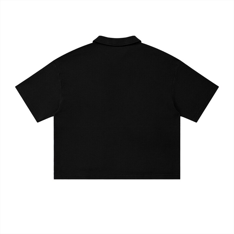 Unisex Waffle Boxy Polo Shirt image 4
