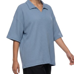Unisex Waffle Boxy Polo Shirt image 17