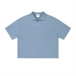 Unisex Waffle Boxy Polo Shirt image 1