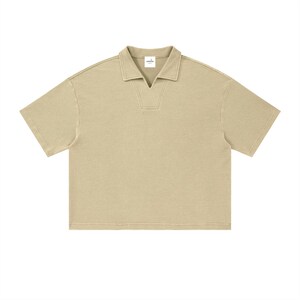 Unisex Waffle Boxy Polo Shirt image 5