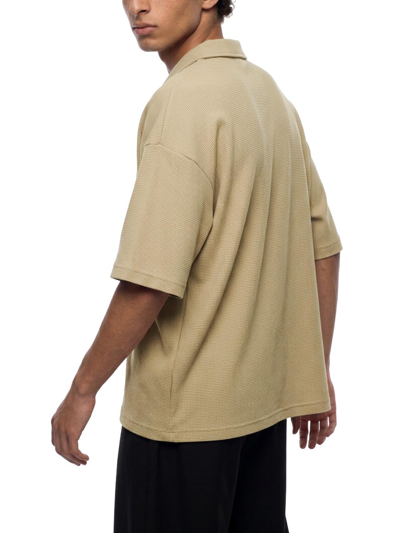 Unisex Waffle Boxy Polo Shirt image 12