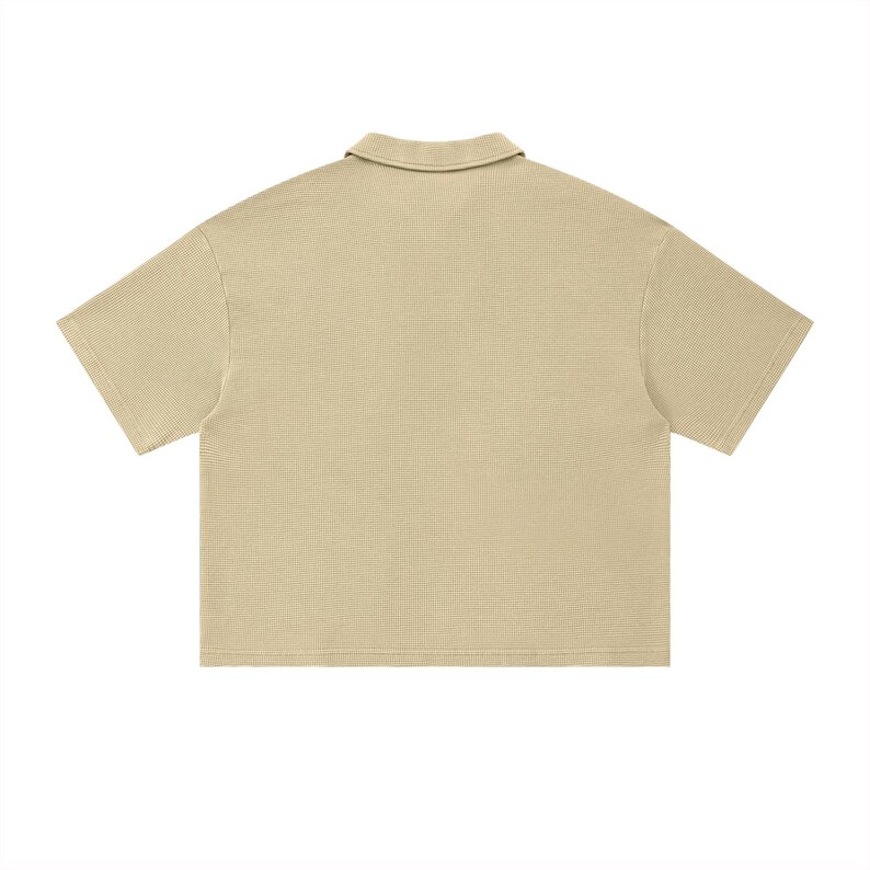 Unisex Waffle Boxy Polo Shirt image 6