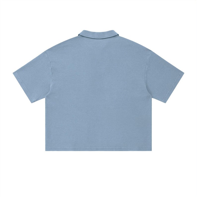Unisex Waffle Boxy Polo Shirt image 2
