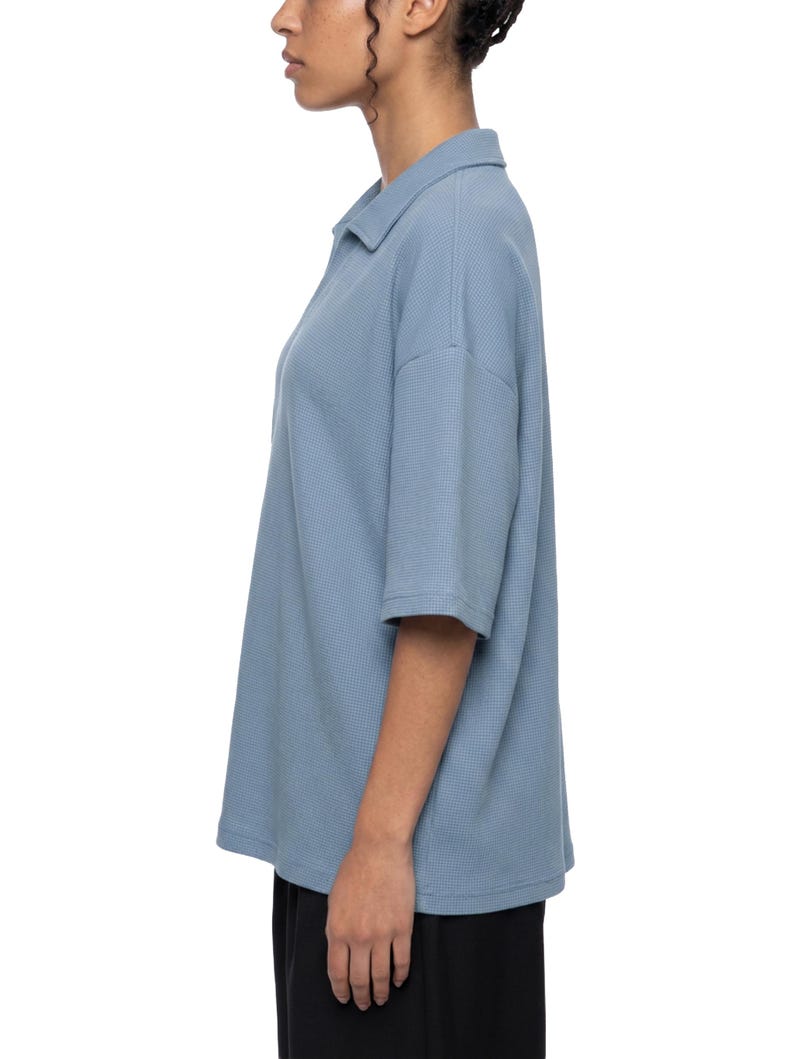 Unisex Waffle Boxy Polo Shirt image 18
