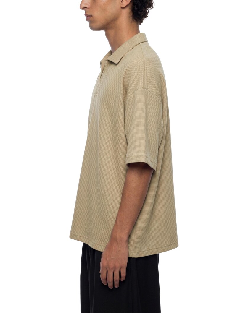 Unisex Waffle Boxy Polo Shirt image 13
