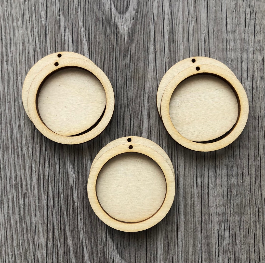Round Circle Wood Frame Layer Bezel Inlay Unfinished Blanks Etsy