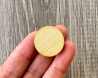 15 PC 0.8 and 0.9 inch Wood Circle Blanks with No Holes - 1/16 inch or 3 mm thick